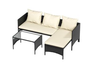 6438108694410 - Bigzzia - Rattan Gartenmöbel Set Outdoor - Gartenmöbel-Set Polyrattan-Möbelset Terrasse aus modularen Gartensofas mit 1 Couchtisch 2 gepolsterten