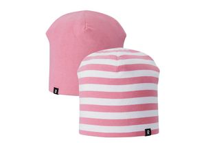 6438429917809 - - Wende-Beanie TANSSI gestreift in sunset pink Gr48-50