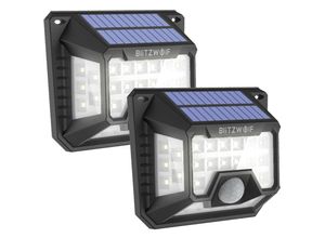 6443200616871 - 2 Stück 32 LED Solar Wandleuchte 4 Seiten Beleuchtung