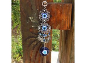 6443200676301 - Crystal-Blue Evil Eye Elefant Amulett Wandschmuck