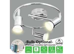 6443200806685 - Kingso - led Decken-Leuchte GU10 3X5W Deckenstrahler Spot Lampe Verstellbare mit Glühbirne