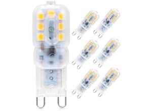 6443200823682 - Drillpro - Packung mit 6 G9 3W LED-Lampen energiesparendes Äquivalent 30W Halogen- Glühlampe lavente