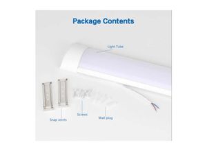 6443200829066 - Drillpro - 4PCS led Batten Tube Light 4FT Linear Slimline Panel Deckenleuchten Wandleuchte uk (warmweiß 4Pcs 120cm) lavente