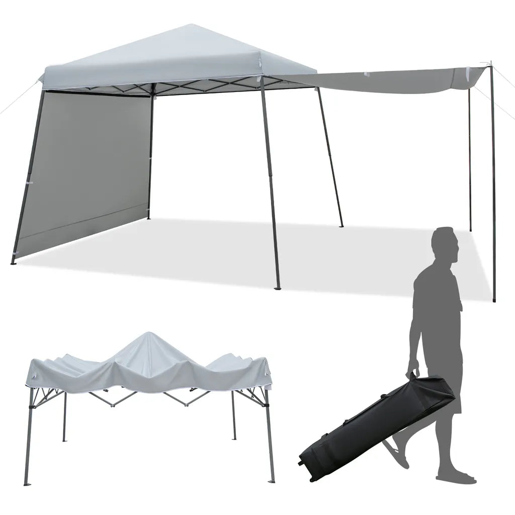 6473511856512 - Pop-up Pavillon mit Seitenwänden und Vordächern - Wasserdicht - 599 x 300 x 235-255 cm