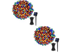 6479082136312 - Solar Lichterkette 46 Fuß 2 Packungen mit 50 led Lichterketten für Garten Hof Baum Hochzeitsfeier vier Farben