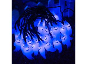 6479082136688 - Einemgeld - Solarbetriebene Lichterkette für Halloween 30 LEDs 8 Modi für Innenpartys blau 213 Fuß