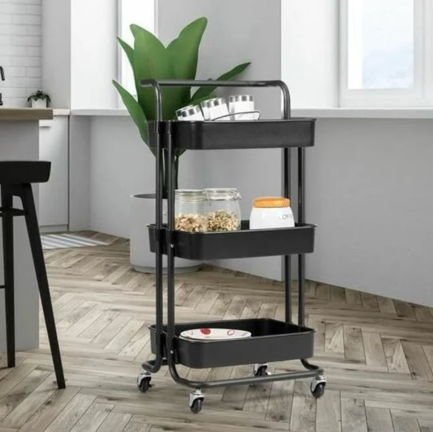 6569851663702 - Küsten-Trolley - Eisen & ABS - Max 60kg - 42 x 35 x 87 cm - Schwarz