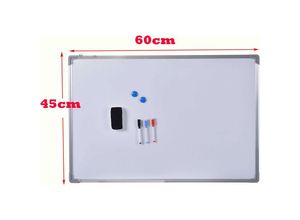 6584371976590 - Day Plus - Magnetisches Whiteboard Magnetwand magnettafel beschreibbar mit Alurahmen inklusive Stiftablage 3 Magnete 3x Stifte und 1 Schwamm 60cm x