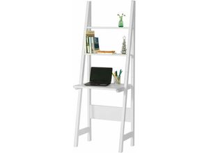 6900021350099 - FRG60-W Modernes Bücherregal Set mit Schreibtisch Standregal Wandregal weiß bht ca 64x180x39cm - Sobuy