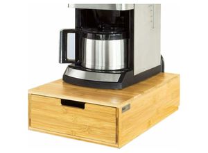 6900021357852 - FRG83-N Kaffeekapsel Box Kapselspender Schreibtischorganizer Monitorständer Monitorerhöhung Kapselständer Bambus bht ca 30x12x42cm - Sobuy