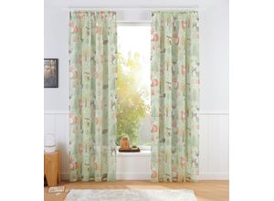 6920192963096 - Gardine LÜTTENHÜTT Waldtiere Gr 2 grün B140cm H175cm Voile Polyester Gardinen Kindergardine bedruckt verschiedene Größen