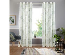 6920192965625 - Gardine MY HOME Paula Gardinen Gr 225cm Ösen 140cm grün Halbtransparent Voile Polyester