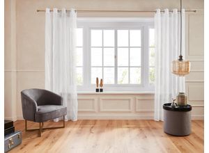 6920192966035 - Gardine MY HOME Mila Gr 2 weiß B140cm H175cm Voile Polyester Gardinen Wellenmuster monochrom democratichome Edition