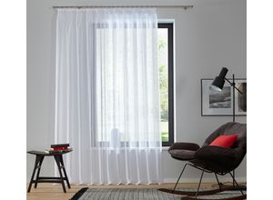 6920192973804 - Gardine MY HOME Dolly Gr 9 weiß B300cm H245cm Polyester Gardinen Fertiggardine Fertigstore Gardine Gardinenstore Langstore Bestseller Store Topseller