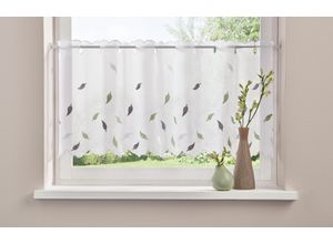 6920192977536 - Scheibengardine HOME AFFAIRE Blätter Gardinen Gr 45 cm Durchzuglöcher 90 cm grün (weiß grün) Scheibengardinen transparent Gardine transparent mit Stickerei Voile 6920192977536 - Scheibengardine HOME AFFAIRE Blätter Gardinen Gr 45 cm Durchzuglöcher 90 cm grün (weiß grün) Scheibengardinen transparent Gardine transparent mit Stickerei Voile