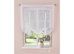 6920192977826 - Gardine HOME AFFAIRE Lulu Gr 2 weiß B80cm H140cm Voile Polyester Gardinen transparent Voile mit Stickerei