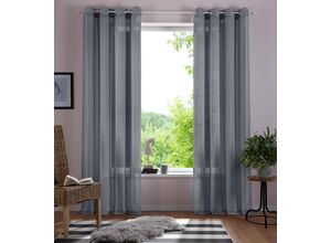 6920192978830 - Gardine HOME AFFAIRE Mara Gardinen Gr 225 cm Ösen 140 cm grau Ösen transparent Leinen Optik monochrom basic