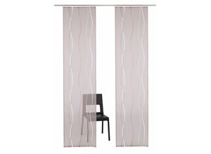 6920192988907 - Schiebegardine MY HOME Dimona Gardinen Gr 245 cm Klettschiene 57 cm grau (taupe) 2-er Set Fertiggardine mit Befestigungszubehör Wellen