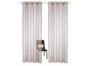 6920192990443 - Gardine MY HOME Dimona Gr 2 grau (taupe) B140cm H175cm Voile Polyester Gardinen 2er-Set transparent Voile Polyester