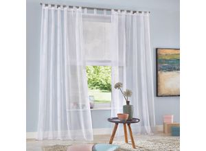 6920192990993 - Gardine MY HOME Belem Gr 5 weiß B140cm H265cm Voile Polyester Gardinen 1 Schal Vorhang Fertiggardine Kreise Topseller