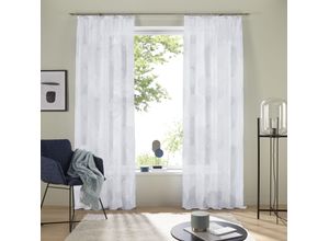 6920192991037 - Gardine MY HOME Belem Gr 3 weiß B140cm H225cm Voile Polyester Gardinen 1 bzw 2 Schals Vorhang Fertiggardine Kreise