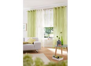 6920192996568 - Gardine MY HOME Dimona Gr 6 grün B140cm H295cm Voile Polyester Gardinen 2er-Set transparent Voile Polyester