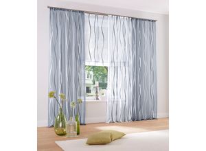 6920192996698 - Gardine MY HOME Dimona Gr 5 bunt (weiß silberfarben grau) B140cm H265cm Voile Polyester Gardinen 2er-Set Bestseller Polyester Wellen Topseller