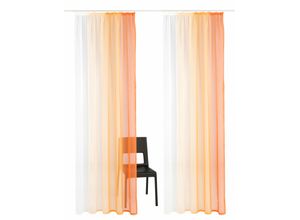 6920192998197 - Gardine MY HOME Valverde Gardinen Gr 265 cm Kräuselband 144 cm orange Kräuselband Vorhang 2-er Set Fertiggardine transparent