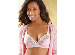 6920664831304 - Große Größen Bügel-BH mit transparenter Spitze im Obercup rosé Gr85D
