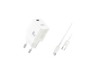 6920680839391 - XO CE09 Wandladegerät Handyladegerät PD 45W 1x USB-C Weiß + USB-C - iP