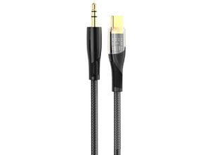 6920680840205 - NB-R241B Clear Audiokabel Aux-Kabel Audioadpter usb-c - Klinke 35mm 1m Schwarz - XO