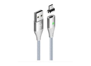 6921002665216 - Mcdodo Magnet Kabel Quick Charge 40 Schnell-Ladekabel Micro-USB Ladekabel Magnetisch Stecker Schnell Datenkabel Sync silber