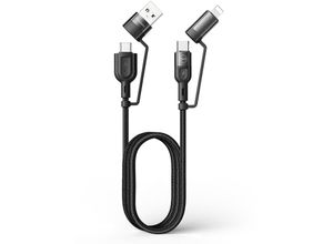 6921002680707 - Mcdodo 4-in-1 PD Fast Charge Schnellladekabel Ladegerät Kabel (Micro USB Typ-C 2x iOS) Anschluss kompatibel mit Smartphone in Schwarz