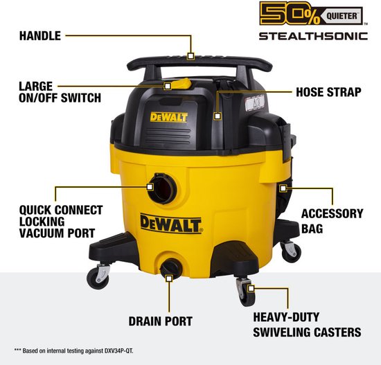 6921183001148 - DeWALT DXV34P 34L Nass- und Trockensauger 230V