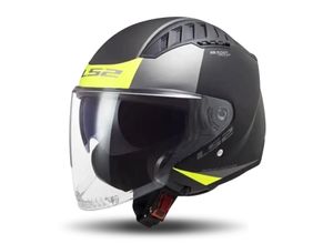 6923221133040 - Jethelm OF600 Copter II Urban Mattschwarz-HiVis Gelb