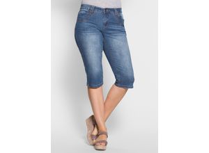 6926070592839 - Große Größen Caprijeans in schmaler knielanger Form blue Denim Gr40