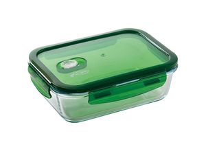 6926427602105 - San Ignacio - Rechteckige 1000ml Vitoria wasserdichte Lunchbox aus Borosilikatglas in grüner Farbe