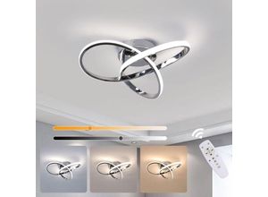 6926826300183 - COMELY Moderne LED Deckenleuchte im Kleeblatt-Design LED-Deckenleuchte Ø 40 cm für Wohnzimmer Küche Schlafzimmer Balkon Flur - 36W - Chrom