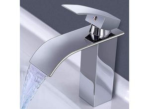 6927193209543 - Amirror Smart Ug - Waschbecken Wasserhahn Wasserfall Wasserhahn für Badezimmer Einhebel mixer aus Messing Wasserhahn Waschbecken mit schönem