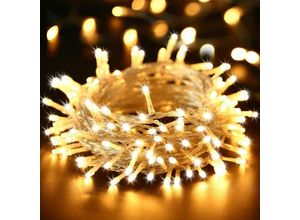 6927193273643 - Lichterkette 15M 100 led Weihnachtsbeleuchtung Innen und Außen 8 Modi Wasserdichte Lichterkette Transparentes Kabel für Heimdekoration Party