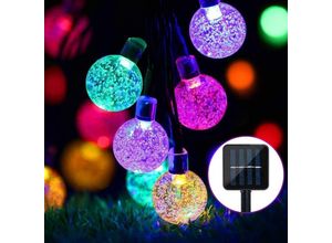 6927193273742 - Solar Garten Lichterkette 50 led Outdoor Kristallkugel Lichterkette Lichterkette Wasserdicht 24Ft Dekorative Beleuchtung für Garten Terrasse Hof