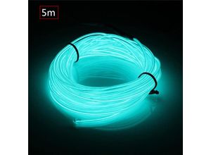 6927193313530 - Amirror Smart Ug - 5M el Draht el Kabel Neon Licht Beleuchtung Elektrolumineszenz Batteriebetrieben für Party Halloween (Eisblau)