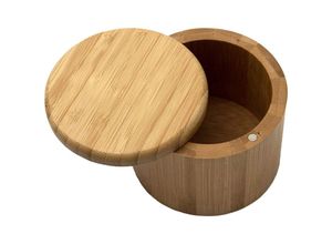 6927193385001 - Amirror Smart Ug - Totally Bamboo Salzstreuer Bambus-Aufbewahrungsbox mit magnetischem Drehdeckel Salzgravur auf dem Deckelbuchstaben