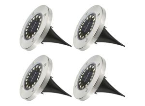 6927193449437 - Amirror Smart Ug - 4 Pack Solar-Bodenleuchten 16 LED-Solar-Gartenleuchten Outdoor-Scheibenleuchten wasserdichtes Landschaftslicht weißes Licht