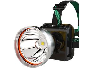 6927193450945 - Amirror Smart Ug - Superheller wiederaufladbarer LED-Scheinwerfer batteriebetrieben für Garten Outdoor-Camping Angeln silberner Kreis gelbes