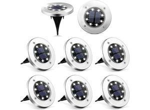 6927193453236 - Amirror Smart Ug - Solar-Bodenleuchte LED-Solarscheibenleuchte für den Außenbereich wasserdichte Gartenlandschaftsbeleuchtung 8 Stück