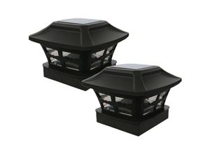 6927193453304 - Amirror Smart Ug - Solar-Zaunpfostenleuchte Gartenpfostenleuchte 2er-Pack