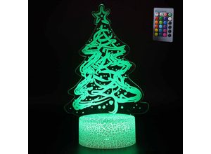 6927193454073 - Amirror Smart Ug - 3D-Tischlampe der Weihnachtsbaumserie led kreatives Geschenk buntes Touch-Nachtlicht mit Fernbedienung MY-658