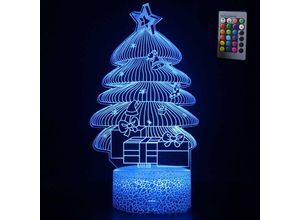 6927193454097 - Amirror Smart Ug - 3D-Tischlampe der Weihnachtsbaumserie led kreatives Geschenk buntes Touch-Nachtlicht mit Fernbedienung MY-1214