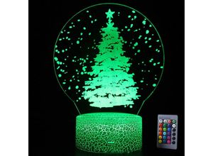 6927193454103 - Amirror Smart Ug - 3D-Tischlampe der Weihnachtsbaumserie led kreatives Geschenk buntes Touch-Nachtlicht mit Fernbedienung MY-1846